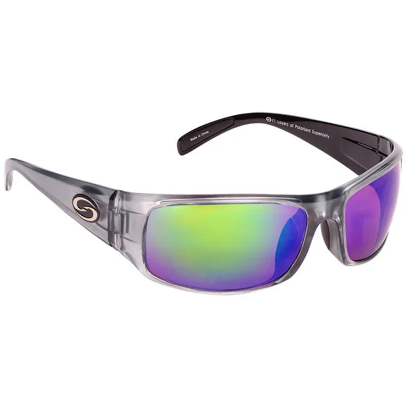 Strike King Clinch Grey Crystal Frame Mirrow Lense Polarized Sunglasses